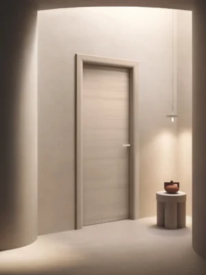Porte battante en bois à panneau lisse
