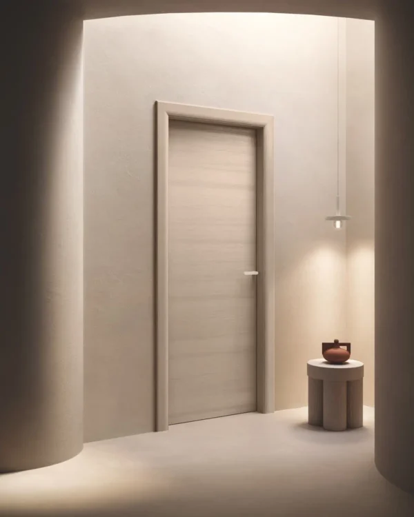 Porte battante en bois à panneau lisse Porte battante en bois à panneau lisse